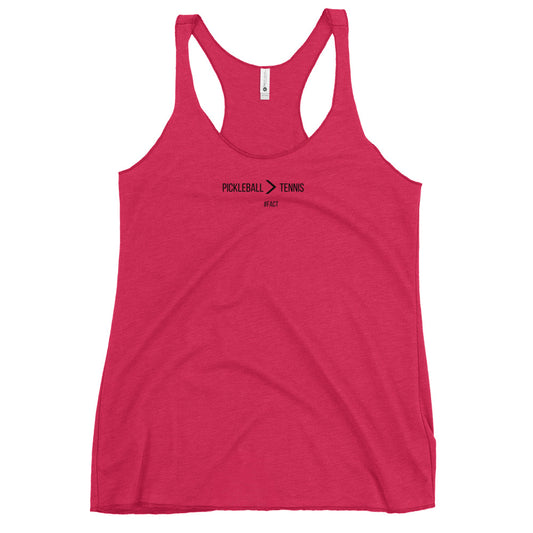 Pickleball is greater than. Women's Racerback Tank